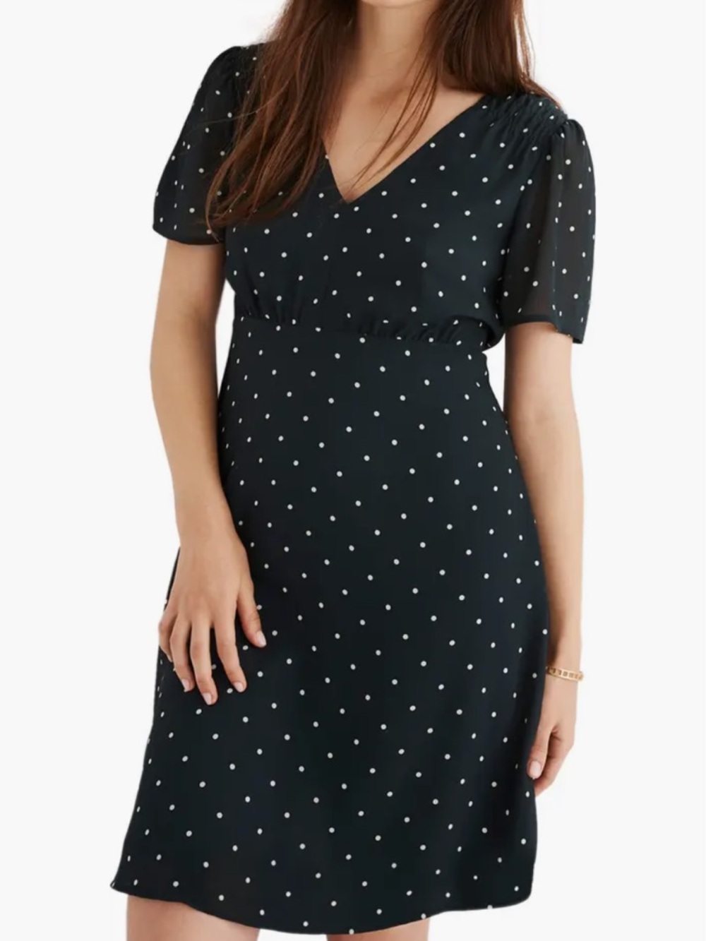 Madewell Forest Green Mini Dress with Dots 🐣